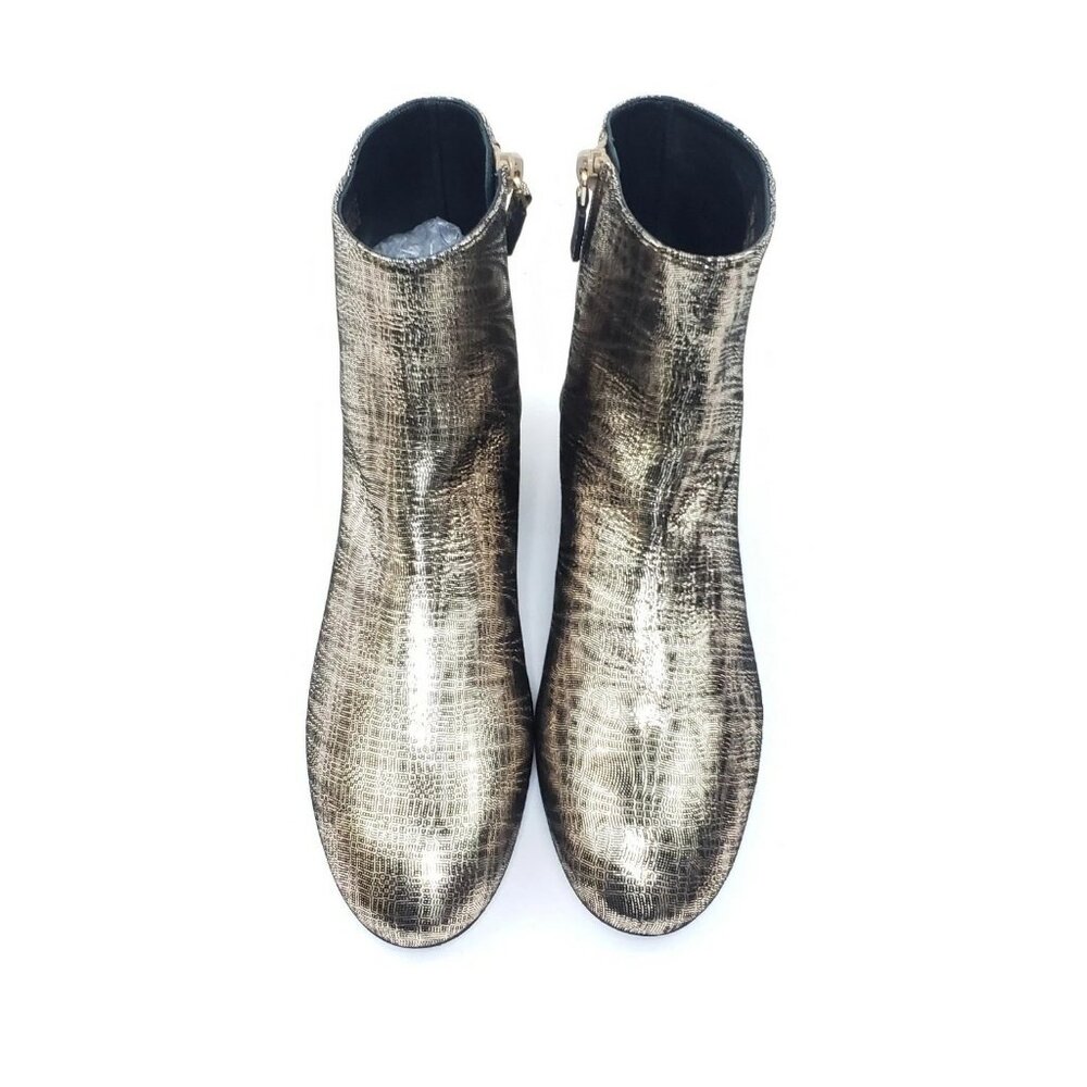 Stuart Weitzman S4127 Metallic Ankle Boots Bootie… - image 4